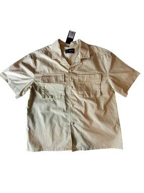 Original Use Mens Cream Utility Shirt S 100% Cotton Short sleeve design Size S